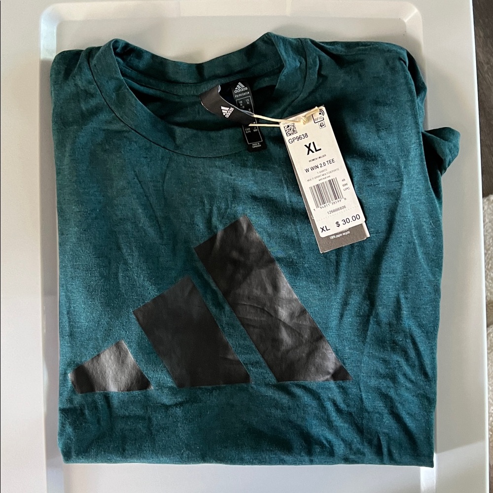Adidas Dark Teal Shirt with Black Graphic